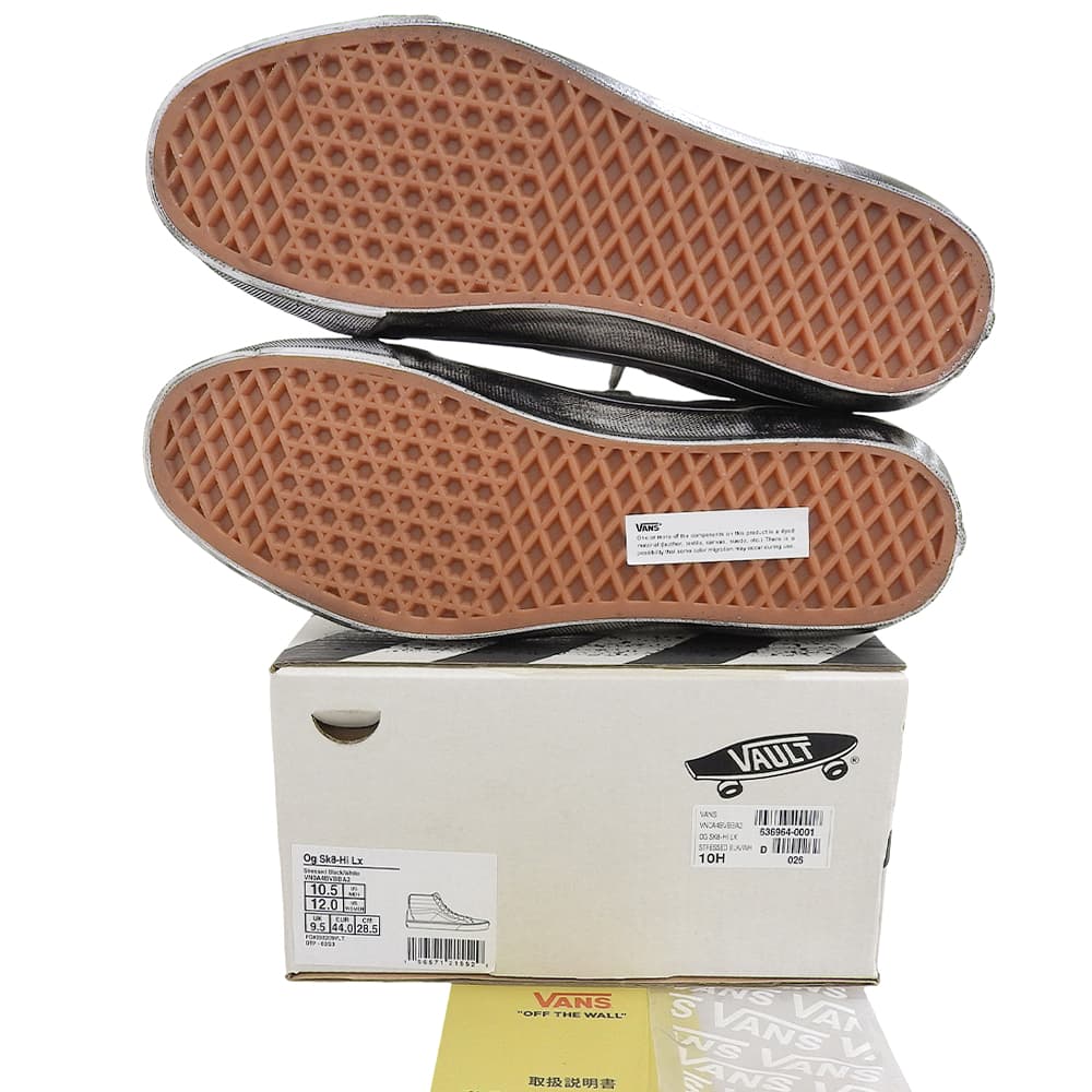 VANS バンズ 新品同様 Stressed Sk-8-Hi ハイカット シューズ メンズ ブラック 28.5cm 507452 シューズ 28.5