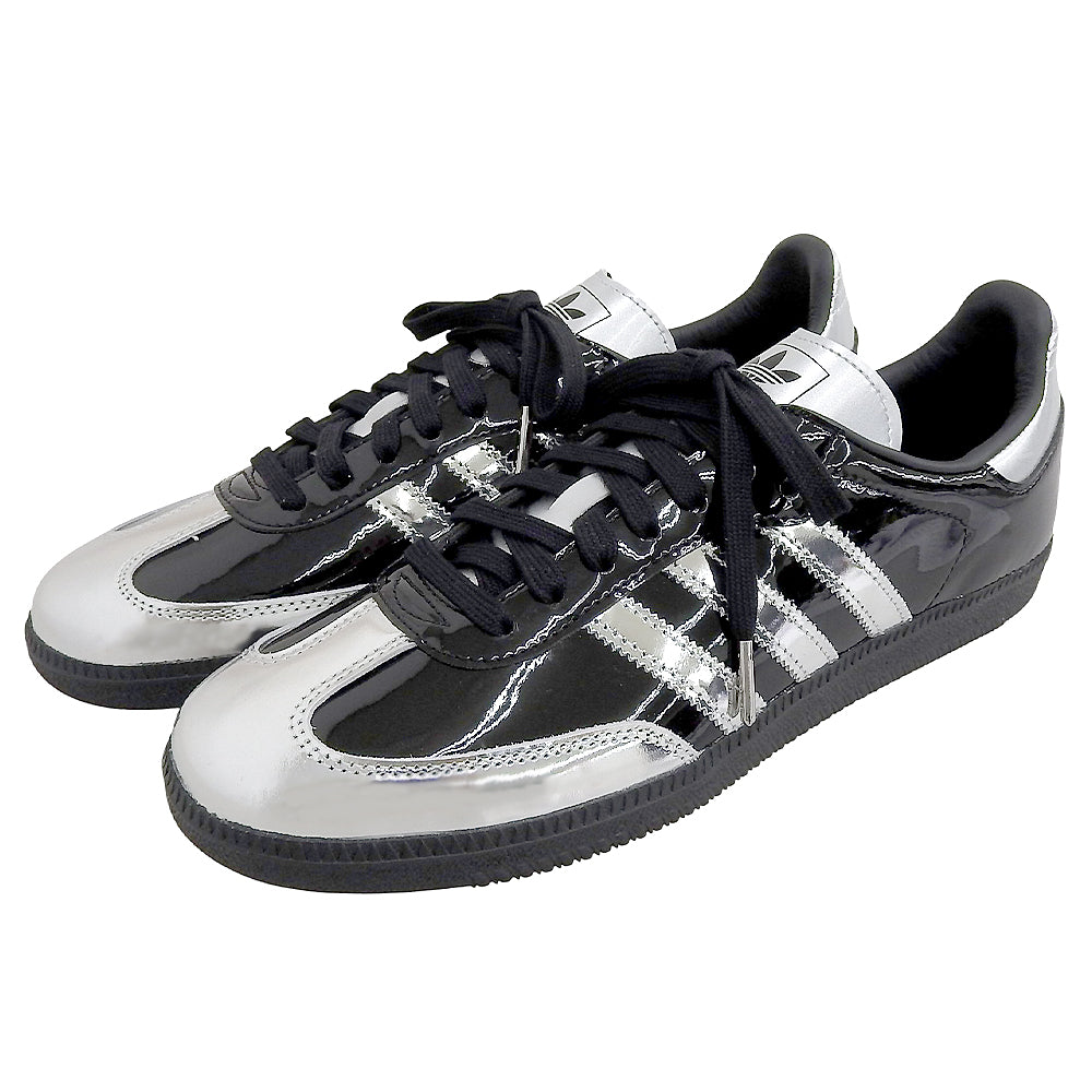 adidas アディダス 新品同様 メタリック サンバ スニーカー シューズ メンズ ブラック シルバー 28cm IH3364 シューズ 28