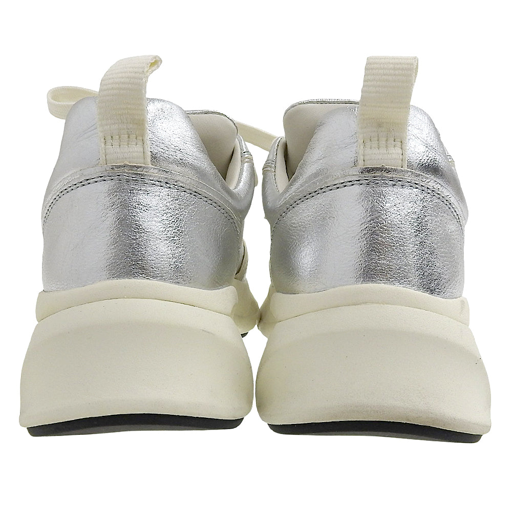 Tory Burch トリーバーチ 美品 グッドラックトレーナー スニーカー シューズ レディース シルバーメタリック 6M シューズ 6 M