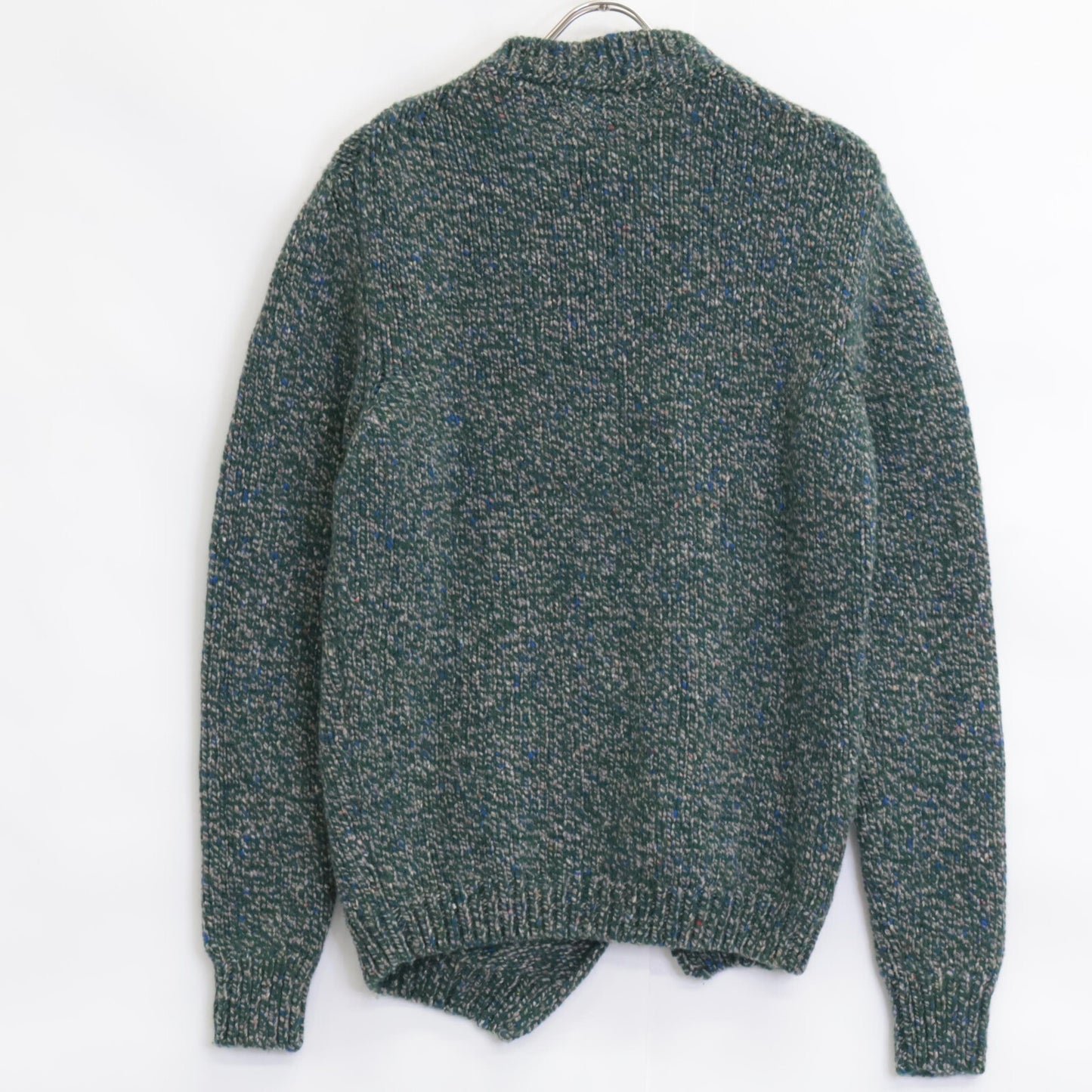 BOTTEGA VENETA ボッテガヴェネタ ｸﾞﾘｰﾝ×ｸﾞﾚｰ ｶｼﾐﾔ×ｳｰﾙ混 ｽﾄｰﾙ付きﾆｯﾄ トップス 48