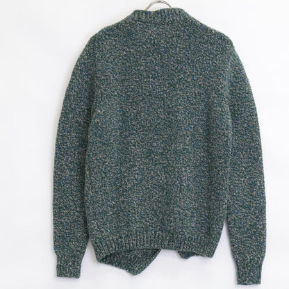 BOTTEGA VENETA ボッテガヴェネタ ｸﾞﾘｰﾝ×ｸﾞﾚｰ ｶｼﾐﾔ×ｳｰﾙ混 ｽﾄｰﾙ付きﾆｯﾄ トップス 48