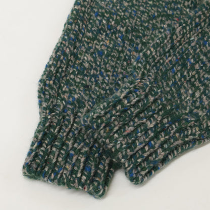 BOTTEGA VENETA ボッテガヴェネタ ｸﾞﾘｰﾝ×ｸﾞﾚｰ ｶｼﾐﾔ×ｳｰﾙ混 ｽﾄｰﾙ付きﾆｯﾄ トップス 48