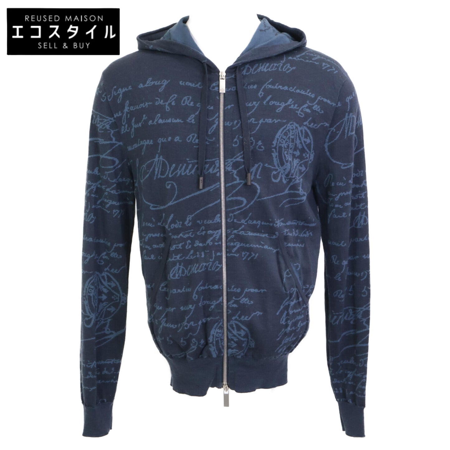 berluti ベルルッティ 【国内正規/23AW】R27KZL01YWBG カリグラフィー ウール ジップアップ ニット フーディ ジャケット M