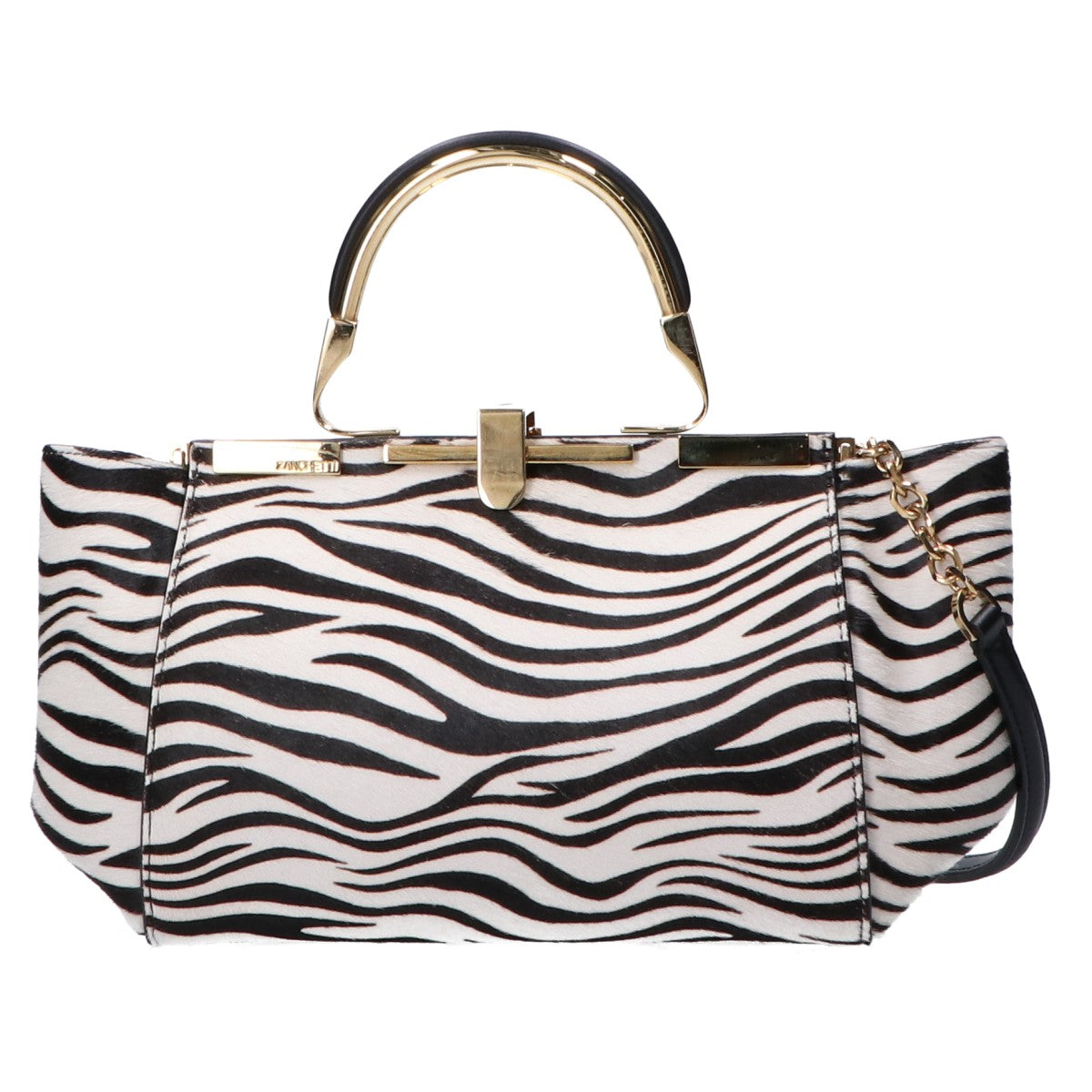 ZANCHETTI ザンケッティ ゼブラ柄 ハラコ 2WAYショルダー ハンドバッグ