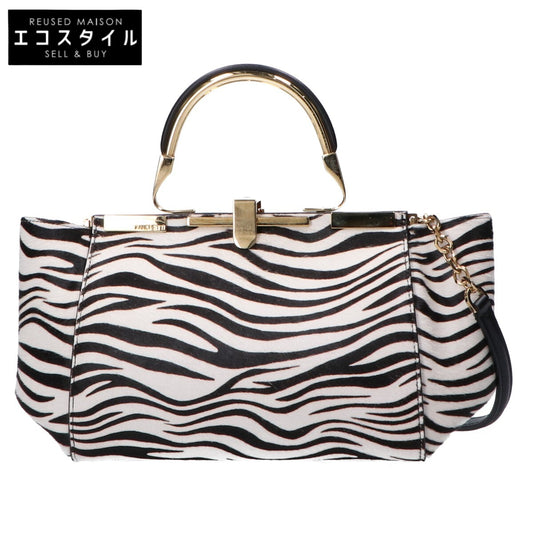 ZANCHETTI ザンケッティ ゼブラ柄 ハラコ 2WAYショルダー ハンドバッグ