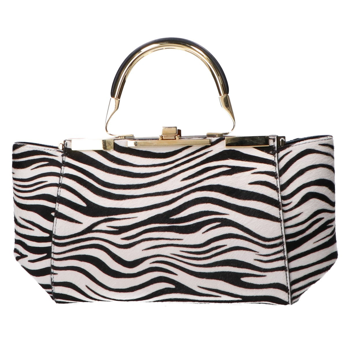 ZANCHETTI ザンケッティ ゼブラ柄 ハラコ 2WAYショルダー ハンドバッグ