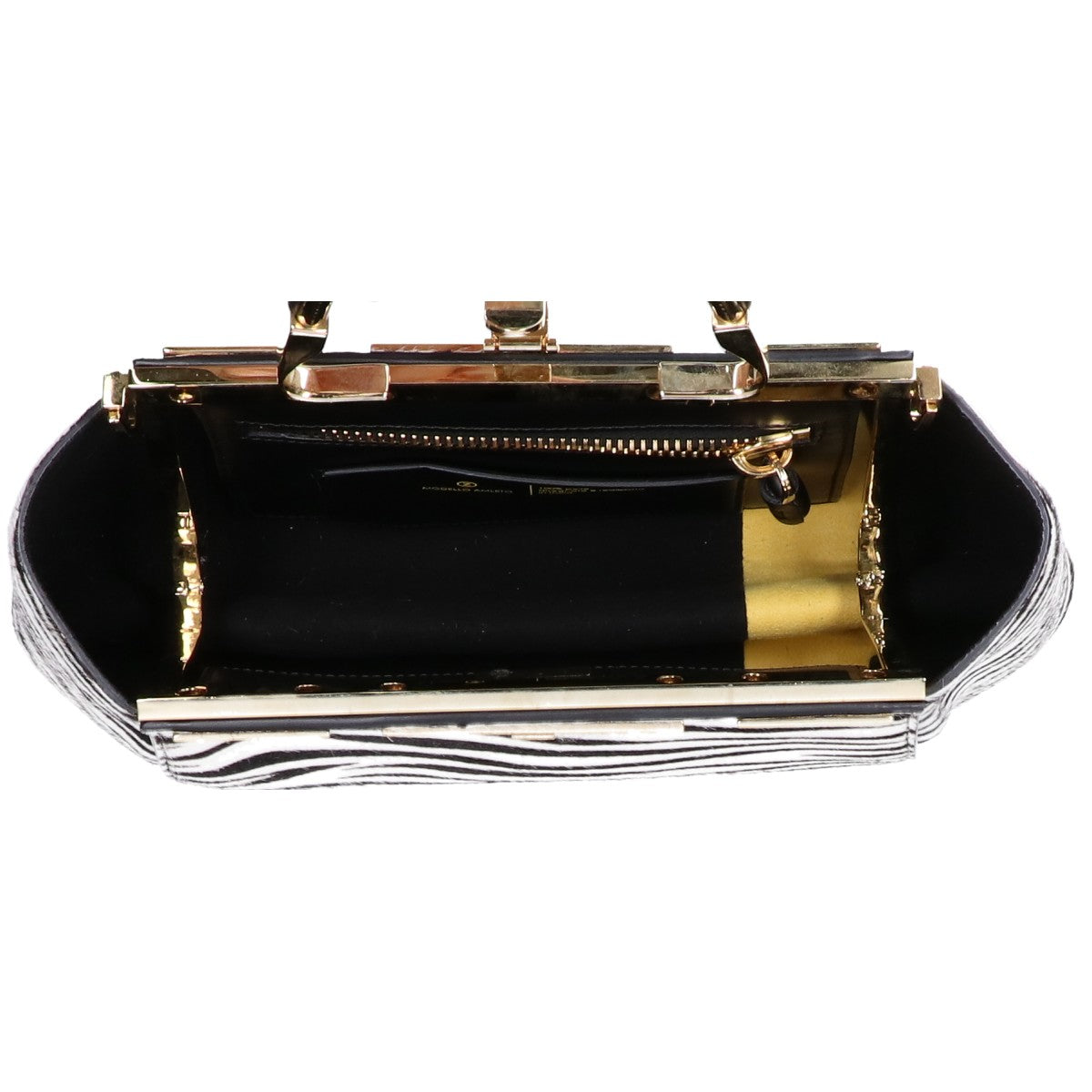 ZANCHETTI ザンケッティ ゼブラ柄 ハラコ 2WAYショルダー ハンドバッグ