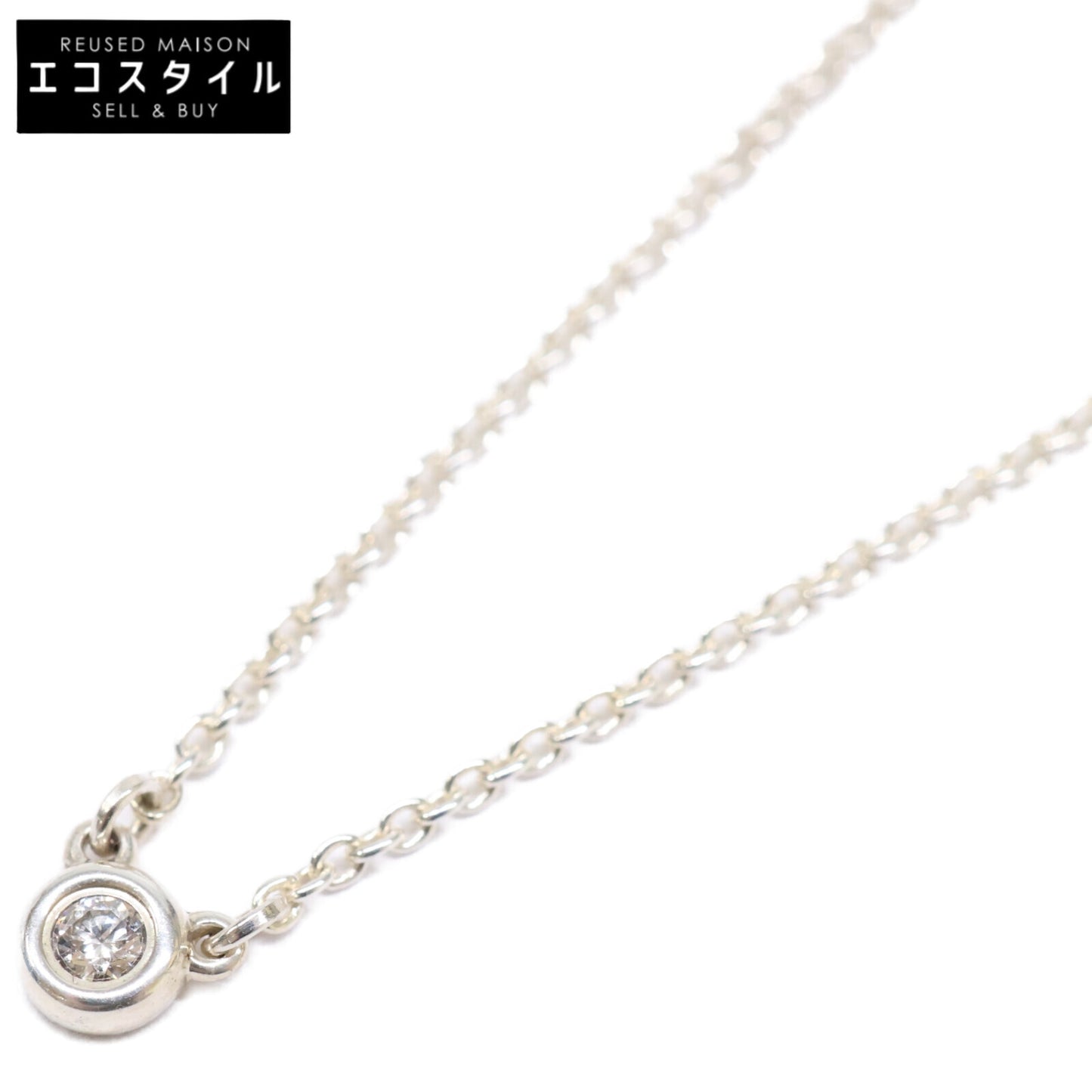 TIFFANY&Co. ティファニー 【美品】AG925 エルサ・ペレッティ ダイヤモンド バイ ザ ヤード シングル ダイヤモンド ペンダント ネックレス