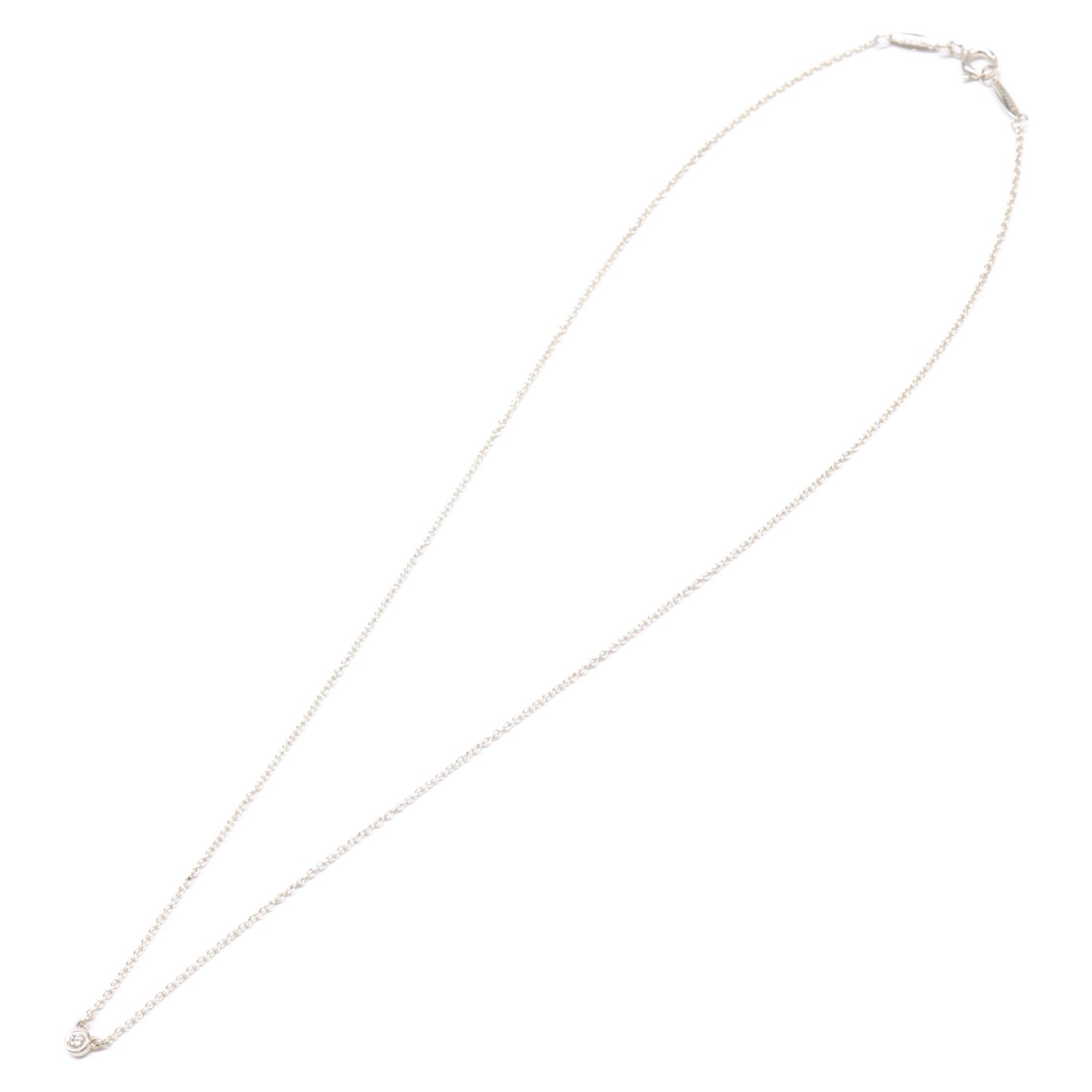 TIFFANY&Co. ティファニー 【美品】AG925 エルサ・ペレッティ ダイヤモンド バイ ザ ヤード シングル ダイヤモンド ペンダント ネックレス