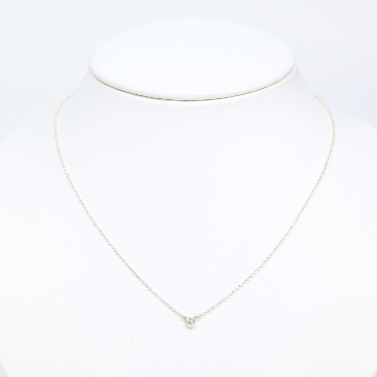 TIFFANY&Co. ティファニー 【美品】AG925 エルサ・ペレッティ ダイヤモンド バイ ザ ヤード シングル ダイヤモンド ペンダント ネックレス