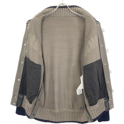 sacai サカイ 23-02985M　ﾌﾞﾗｳﾝ×ﾈｲﾋﾞｰ ｴﾘｯｸﾍｲｽﾞ ｴﾝﾌﾞﾛｲﾀﾞﾘｰﾛｺﾞ ﾆｯﾄ ｼﾞｬｹｯﾄ ジャケット 1