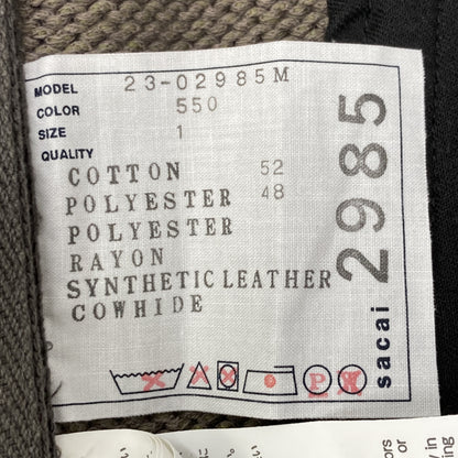 sacai サカイ 23-02985M　ﾌﾞﾗｳﾝ×ﾈｲﾋﾞｰ ｴﾘｯｸﾍｲｽﾞ ｴﾝﾌﾞﾛｲﾀﾞﾘｰﾛｺﾞ ﾆｯﾄ ｼﾞｬｹｯﾄ ジャケット 1