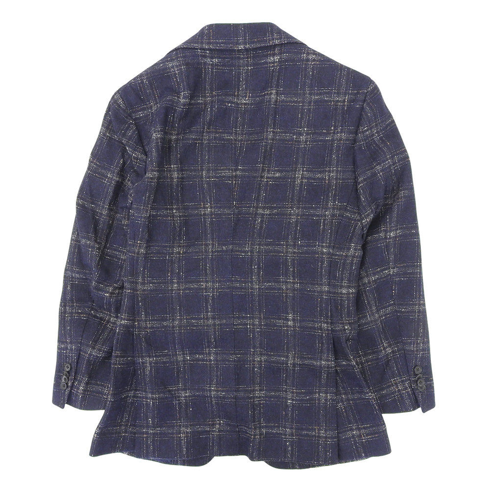BARNEYS NEWYORK バーニーズニューヨーク 美品 MADISON Ferla アルパカ×ウール タータンチェック ジャケット メンズ ネイビー 44 ジャケット 44