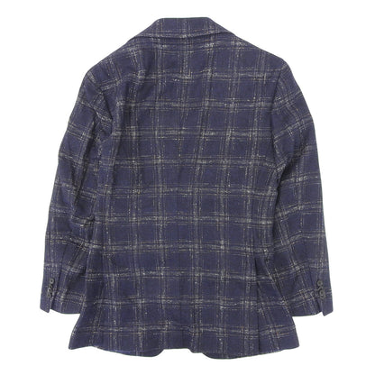 BARNEYS NEWYORK バーニーズニューヨーク 美品 MADISON Ferla アルパカ×ウール タータンチェック ジャケット メンズ ネイビー 44 ジャケット 44