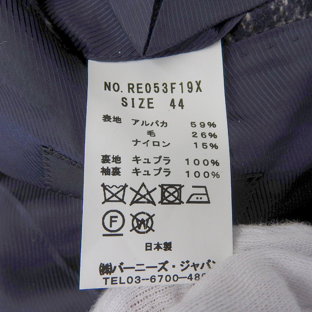 BARNEYS NEWYORK バーニーズニューヨーク 美品 MADISON Ferla アルパカ×ウール タータンチェック ジャケット メンズ ネイビー 44 ジャケット 44