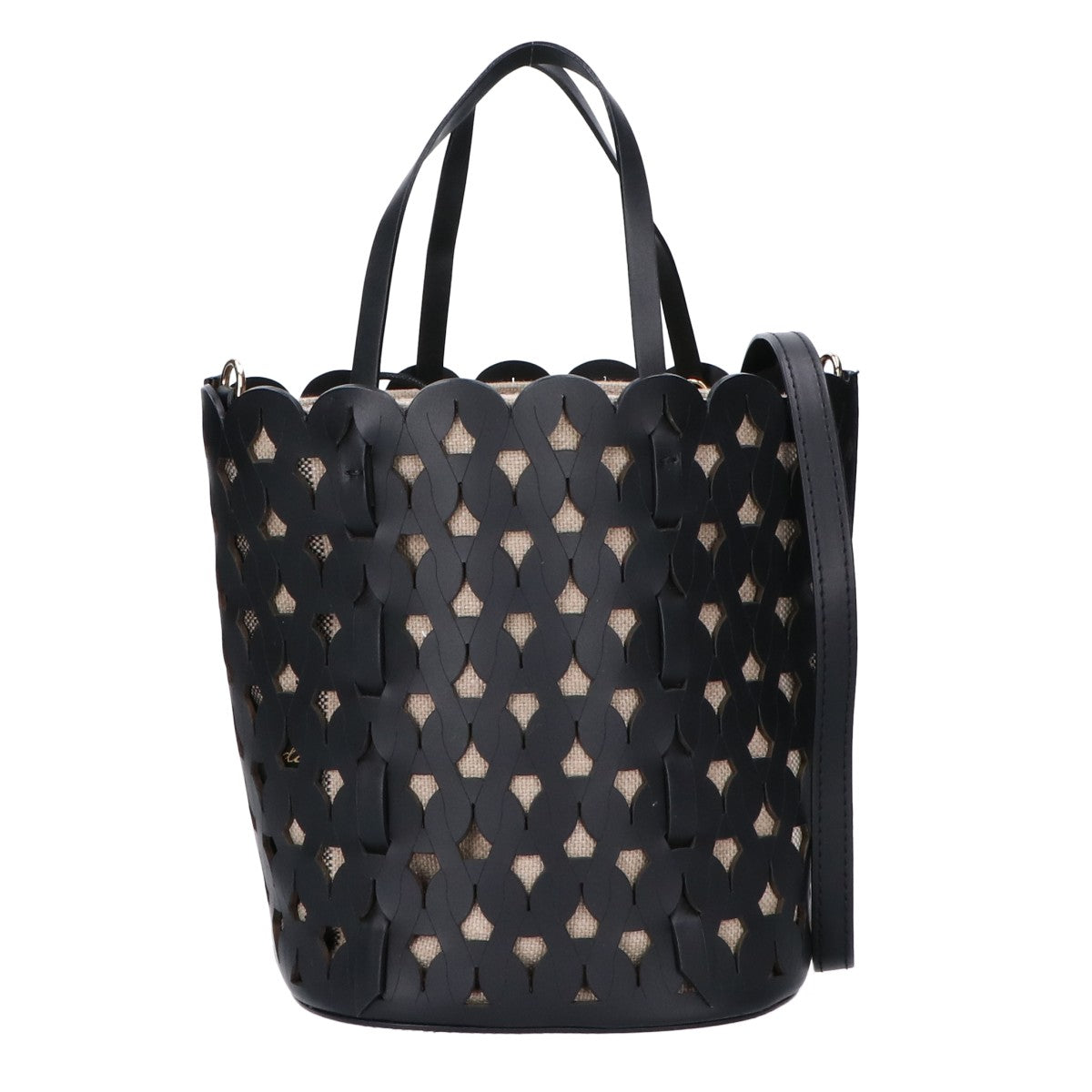 ANITA BILARDI アニタビラルディ カットワーク レザー ハンドバッグ