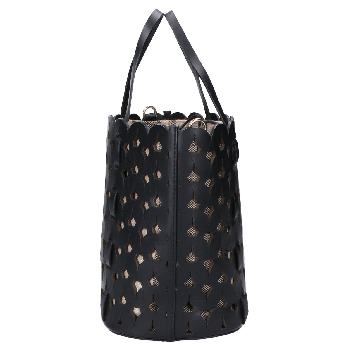 ANITA BILARDI アニタビラルディ カットワーク レザー ハンドバッグ