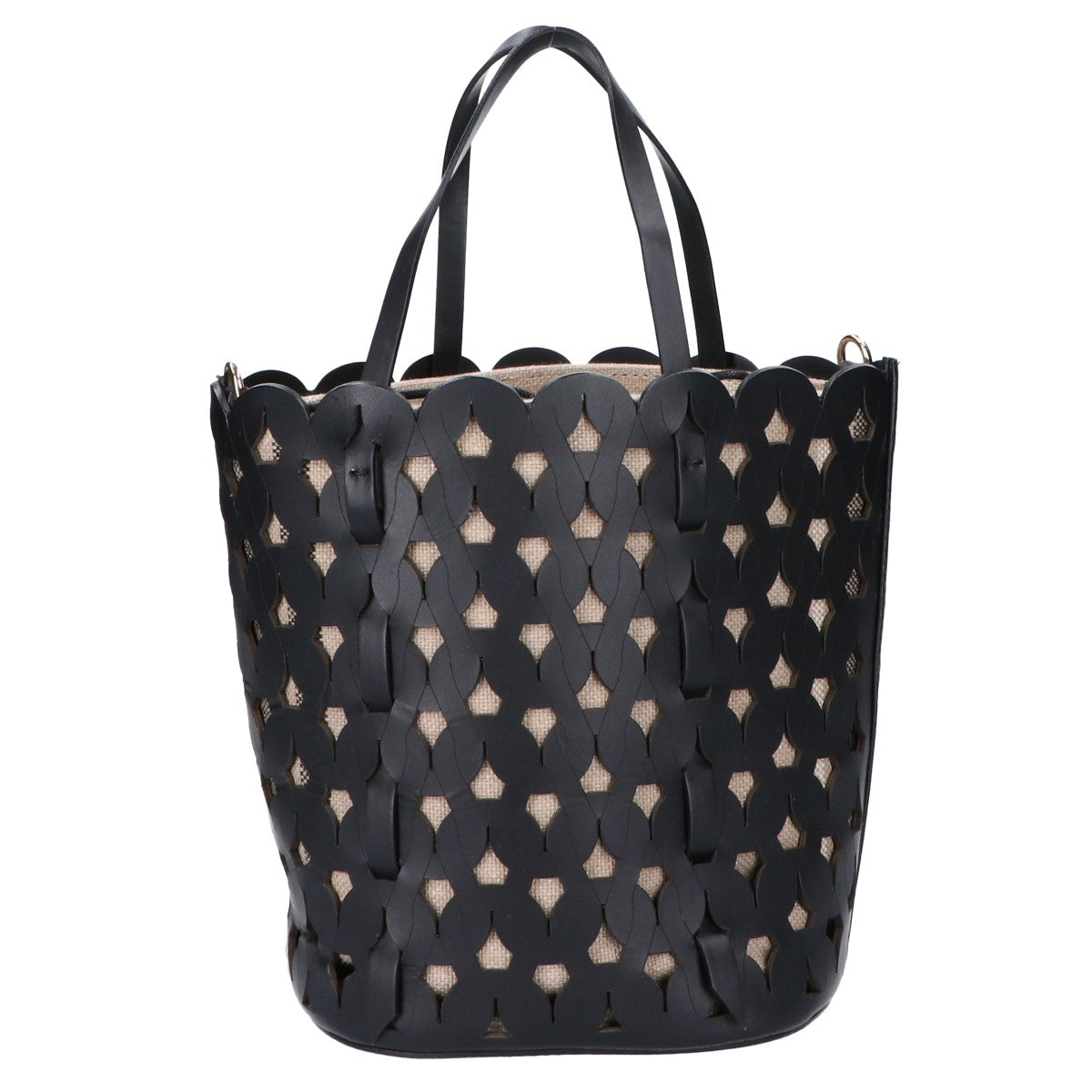 ANITA BILARDI アニタビラルディ カットワーク レザー ハンドバッグ