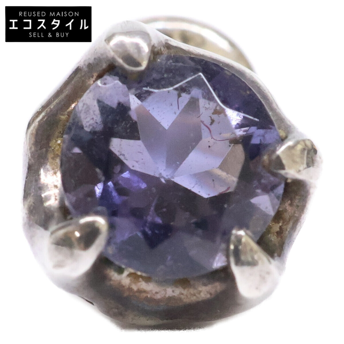 BLOODYMARY ブラッディマリー 925 K18 Nut ナット 木の実 アイオライト 片耳 シングル ピアス