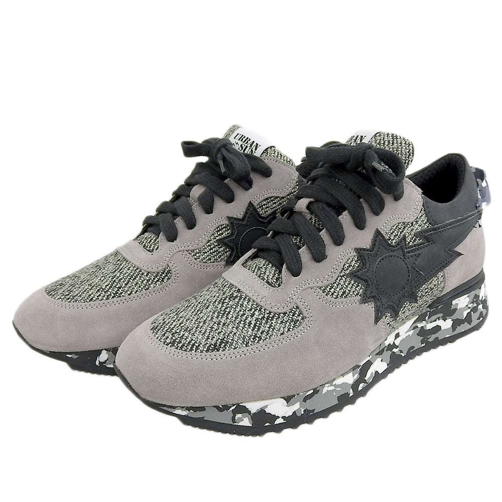 URBAN SUN アーバンサン 未使用 ANDRE ローカットスニーカー カモフラソール スエード シューズ メンズ ブラック×グレー 26.5cm シューズ 41