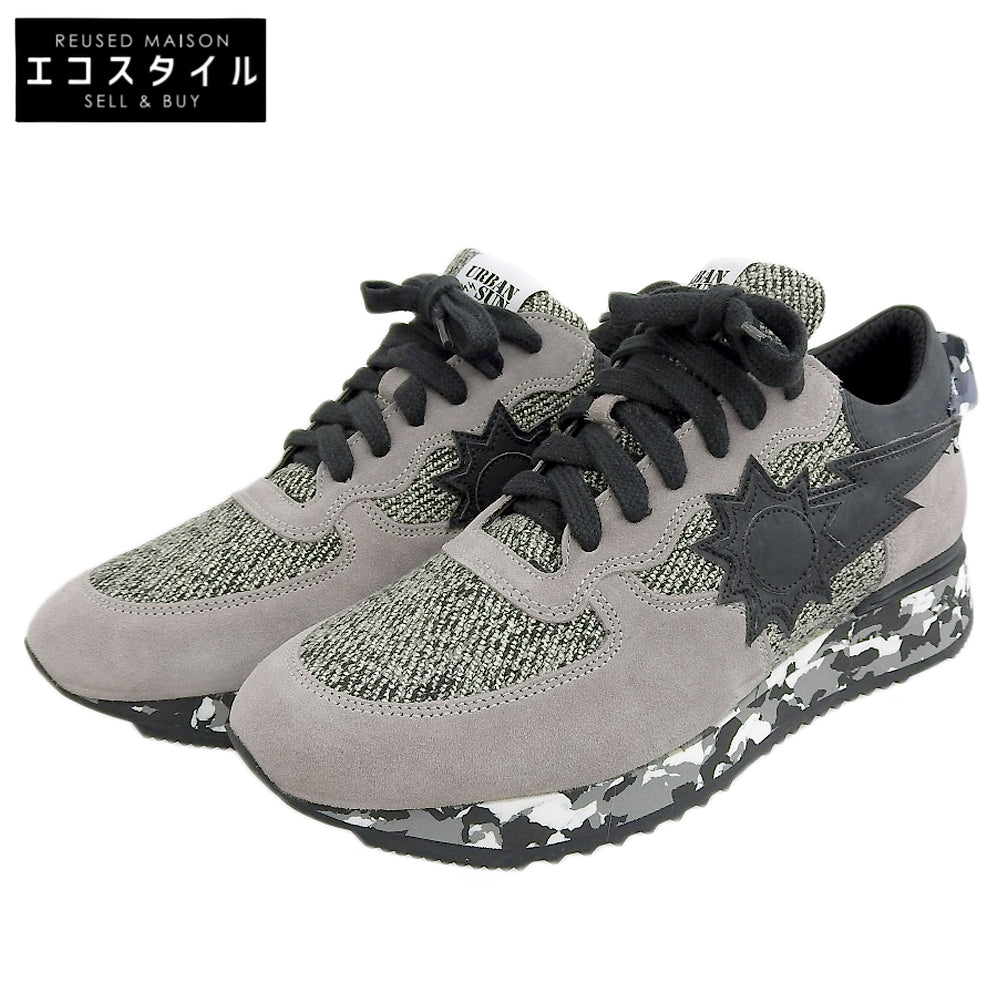 URBAN SUN アーバンサン 未使用 ANDRE ローカットスニーカー カモフラソール スエード シューズ メンズ ブラック×グレー 26.5cm シューズ 41