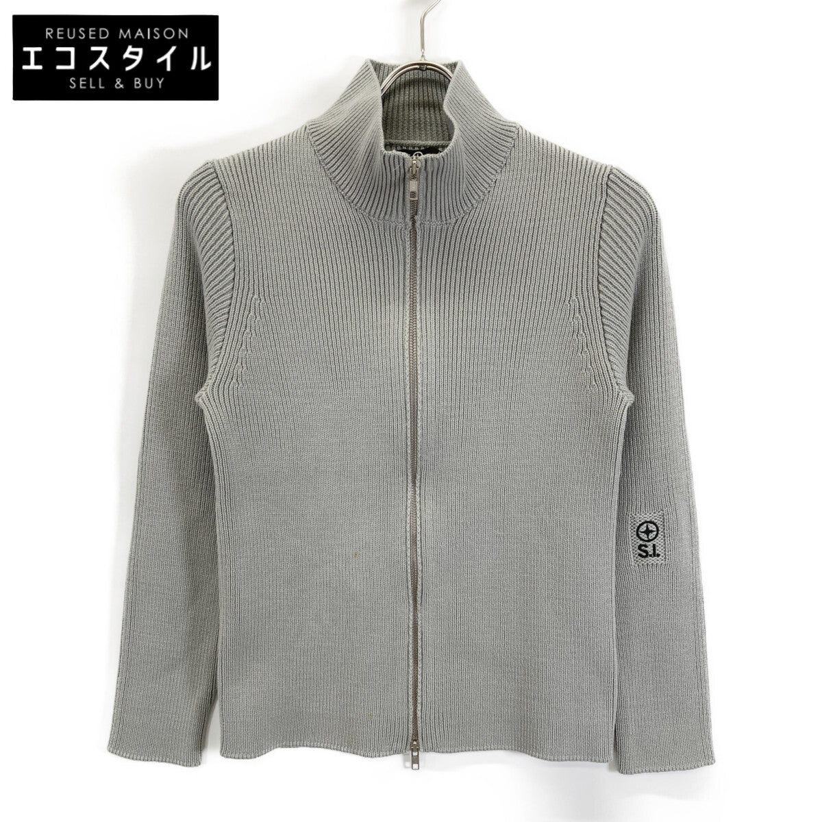 STONE ISLAND ストーンアイランド 45145180 ｸﾞﾚｰ ｼﾞｯﾌﾟｱｯﾌﾟ ﾆｯﾄ トップス Ｓ