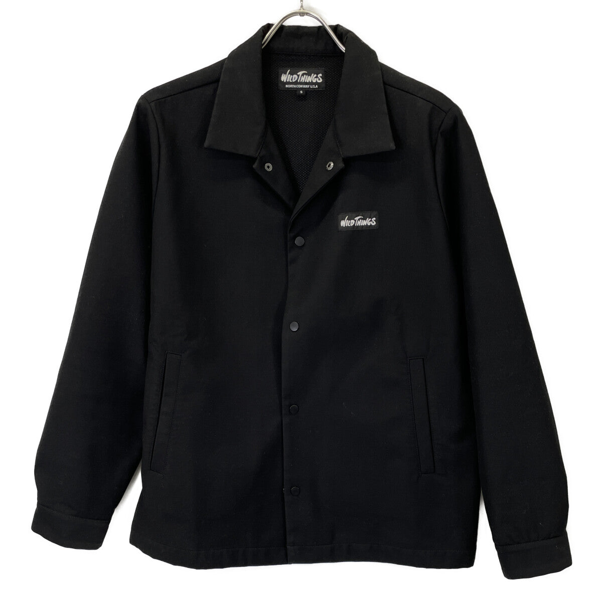 WILD THINGS ワイルドシングス ﾌﾞﾗｯｸ ﾎﾟﾘｴｽﾃﾙ ｺｰﾁｼﾞｬｹｯﾄ ジャケット S