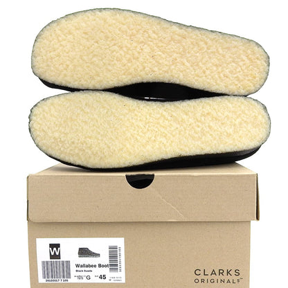 Clarks クラークス 新品同様 スウェード ワラビーブーツ シューズ メンズ 黒 ブラック 10 1/2 26155517 シューズ 10 1/2G(UK)