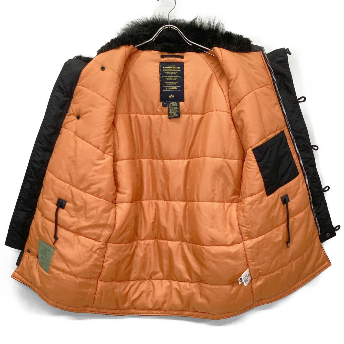 ALPHA INDUSTRIES アルファインダストリーズ ﾌﾞﾗｯｸ N-3B ﾌﾗｲﾄｼﾞｬｹｯﾄ コート M