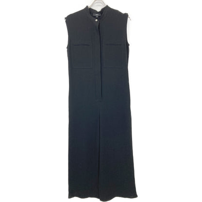 Theory セオリー 22年製 ﾌﾞﾗｯｸ LIGHT CREPE BELTED ｼﾞｬﾝﾌﾟｽｰﾂ オーバーオール オールインワン S