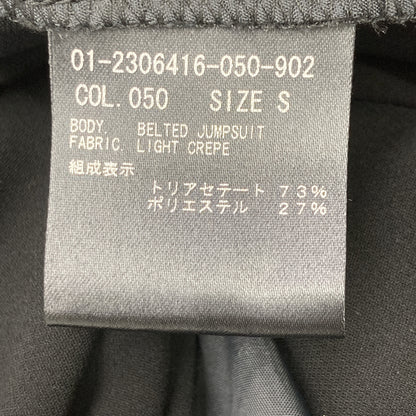 Theory セオリー 22年製 ﾌﾞﾗｯｸ LIGHT CREPE BELTED ｼﾞｬﾝﾌﾟｽｰﾂ オーバーオール オールインワン S