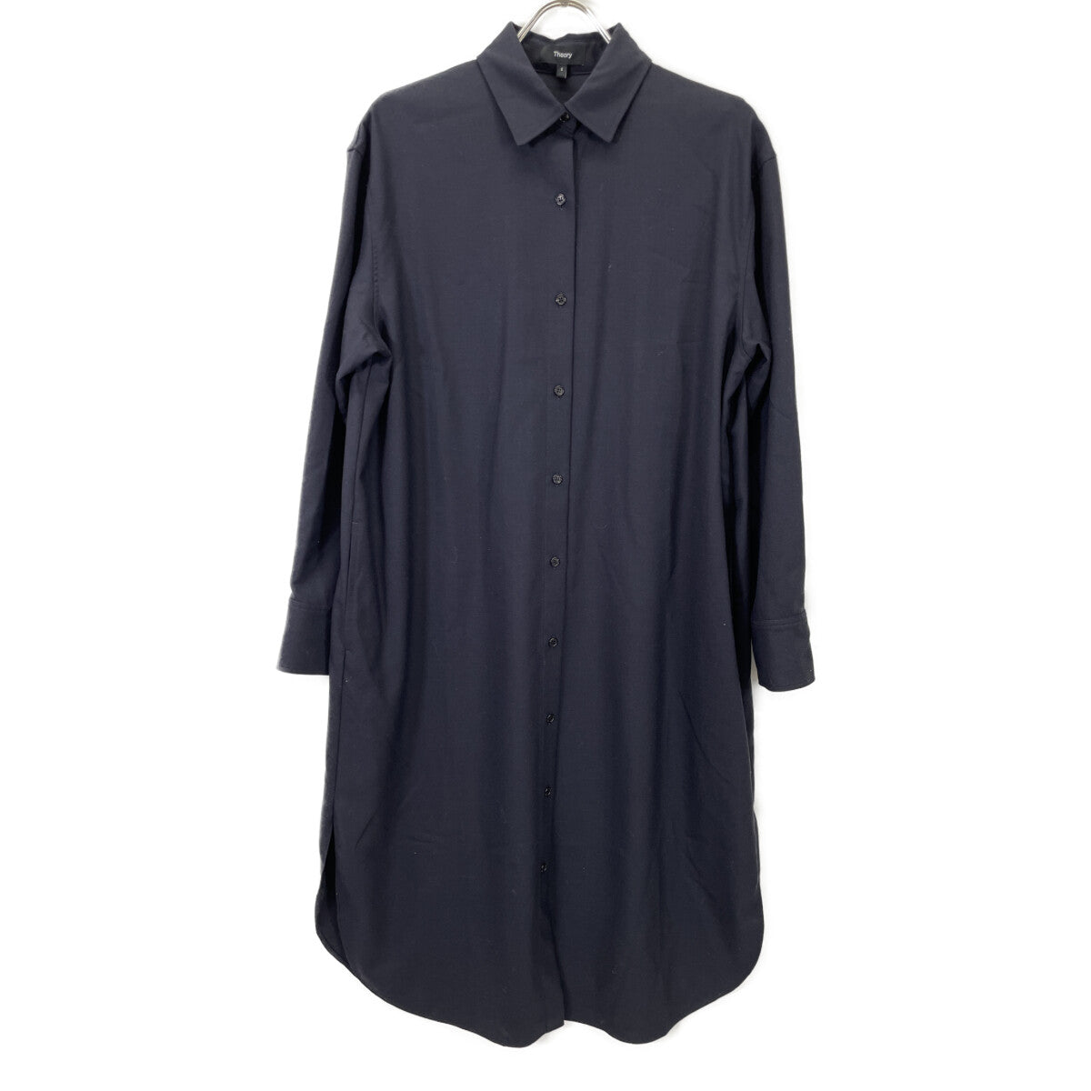 Theory セオリー 【美品/24年製】01-4305204-894-902 ウールフランネル ロング シャツ ワンピース S