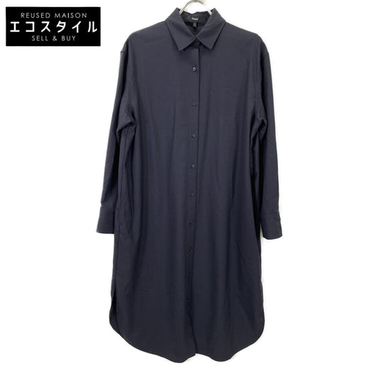 Theory セオリー 【美品/24年製】01-4305204-894-902 ウールフランネル ロング シャツ ワンピース S