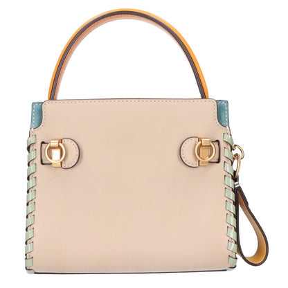 Tory Burch トリーバーチ 【美品】LEE RADZIWILL WHIPSTITCH PETITE DOUBLE BAG リー ラジウィル ステッチ ハンドバッグ