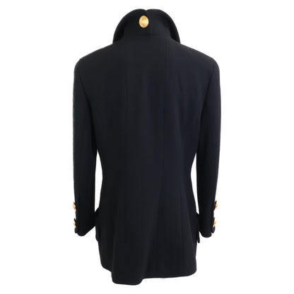 CHANEL シャネル ココマーク 金釦 シルク ジャケット スカート スーツ セットアップ 40