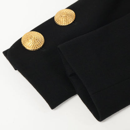 CHANEL シャネル ココマーク 金釦 シルク ジャケット スカート スーツ セットアップ 40