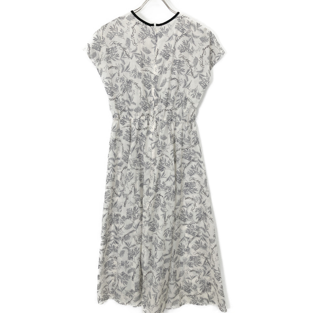 ANAYI アナイ 25年製 ﾎﾜｲﾄ ﾘｰﾌｶﾘｸﾞﾗﾌｨｰﾌﾟﾘﾝﾄ ﾍﾞﾙﾄ付き ﾜﾝﾋﾟｰｽ ワンピース 36