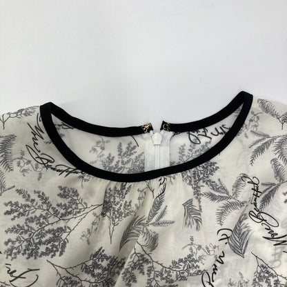 ANAYI アナイ 25年製 ﾎﾜｲﾄ ﾘｰﾌｶﾘｸﾞﾗﾌｨｰﾌﾟﾘﾝﾄ ﾍﾞﾙﾄ付き ﾜﾝﾋﾟｰｽ ワンピース 36