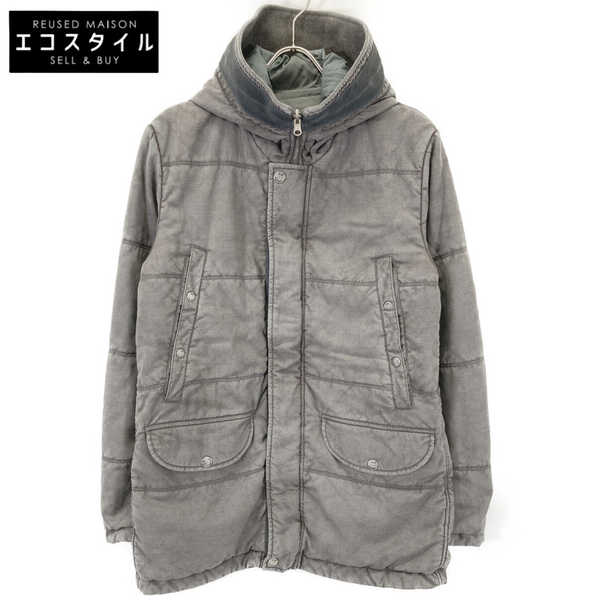 C.P.COMPANY シーピーカンパニー 51184168 ｸﾞﾚｰ×ｸﾞﾘｰﾝ ﾘﾊﾞｰｼﾌﾞﾙｼﾞｬｹｯﾄ ジャケット 48