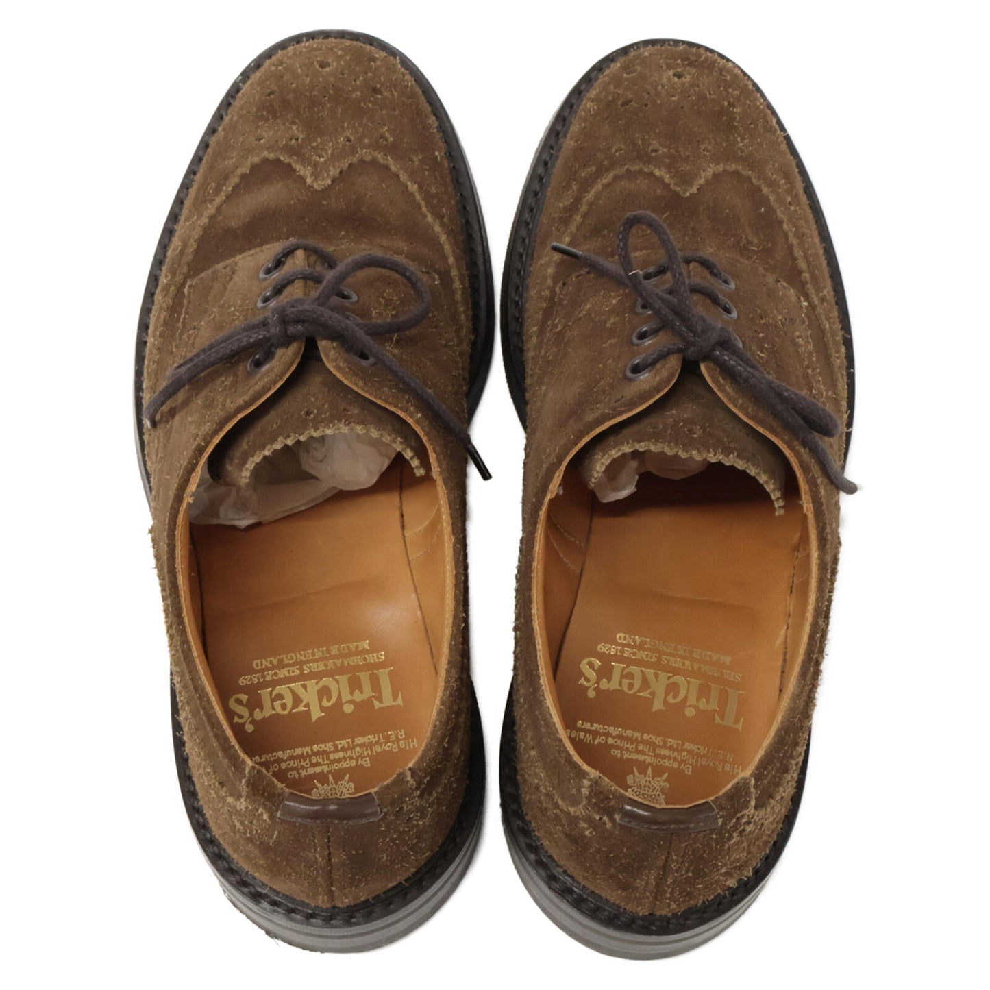 Tricker's トリッカーズ M5633 BOURTON / CHINO REPELLO SUEDE スエード ウィングチップ シューズ 7 1/2