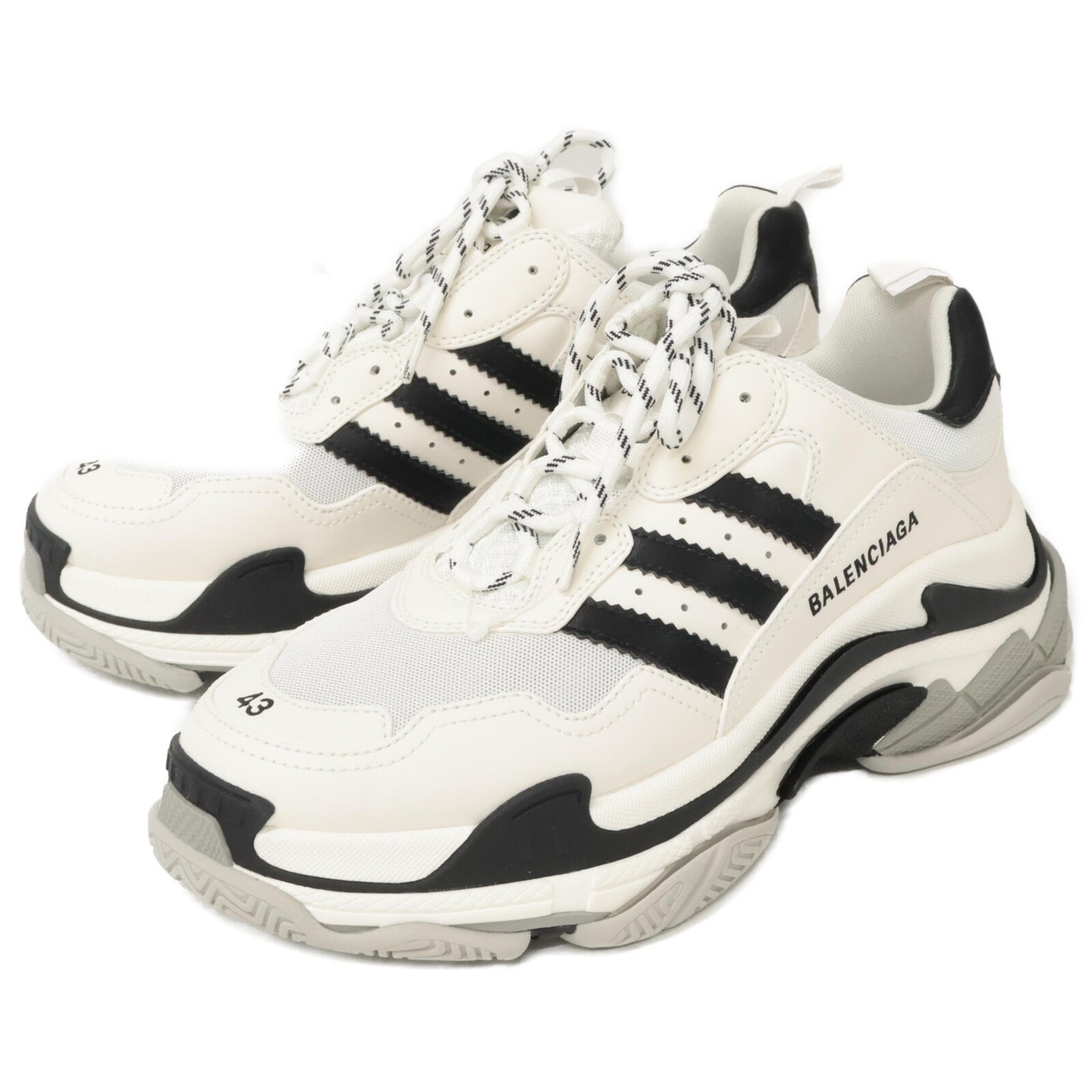 BALENCIAGA バレンシアガ x adidas アディダス 【新品同様】710021 TRIPLE S トリプルエス ダッド スニーカー シューズ 43