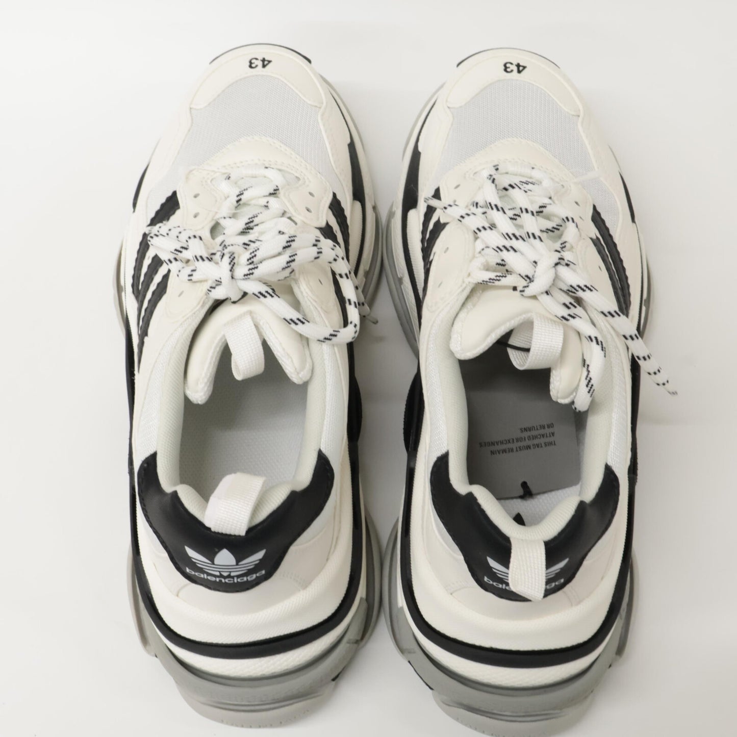 BALENCIAGA バレンシアガ x adidas アディダス 【新品同様】710021 TRIPLE S トリプルエス ダッド スニーカー シューズ 43