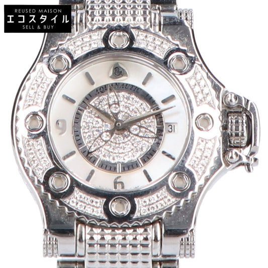 Aquanautic アクアノウティック ファーストクーダ デイト ダイヤベゼル ダイヤ シェル文字盤 クォーツ 腕時計