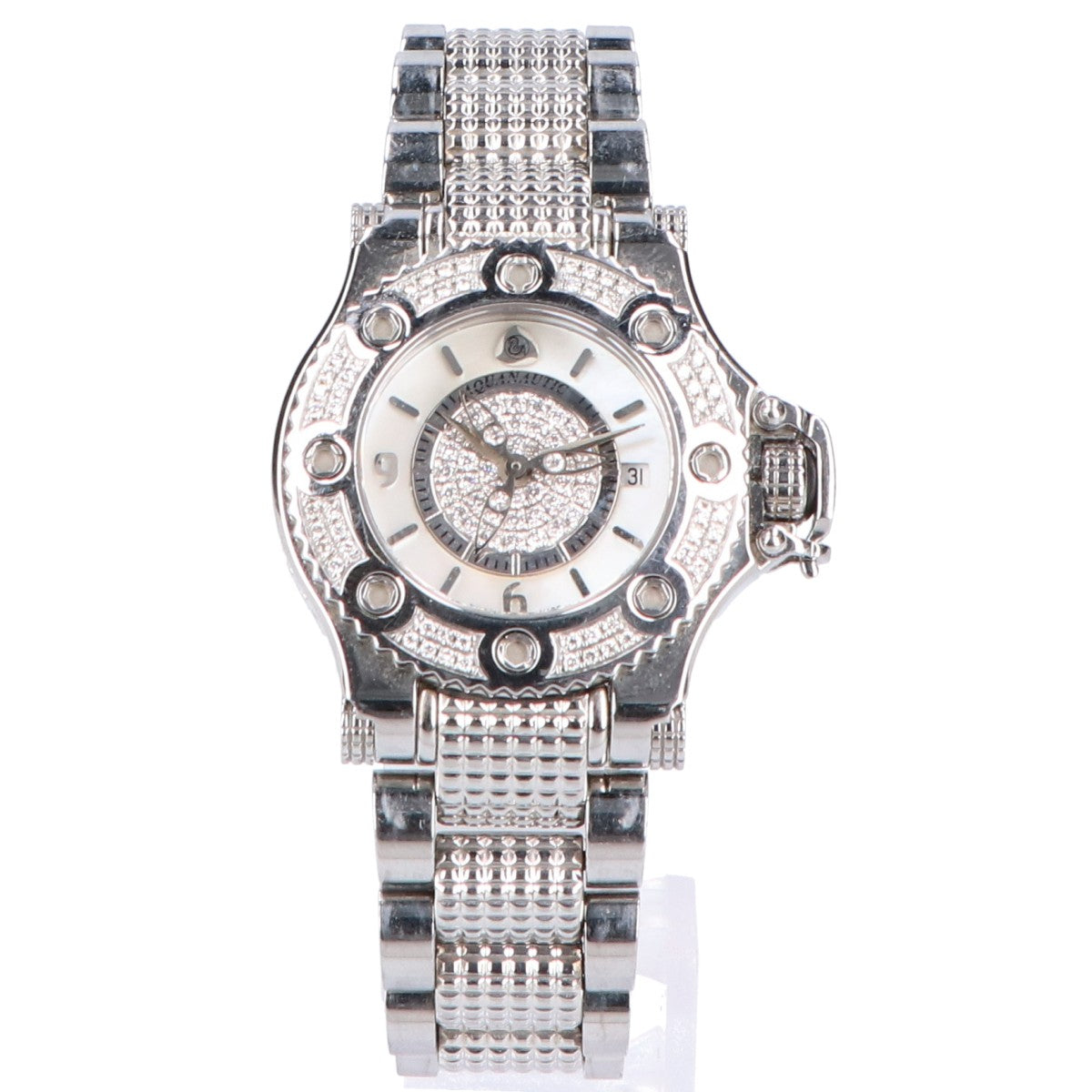 Aquanautic アクアノウティック ファーストクーダ デイト ダイヤベゼル ダイヤ シェル文字盤 クォーツ 腕時計