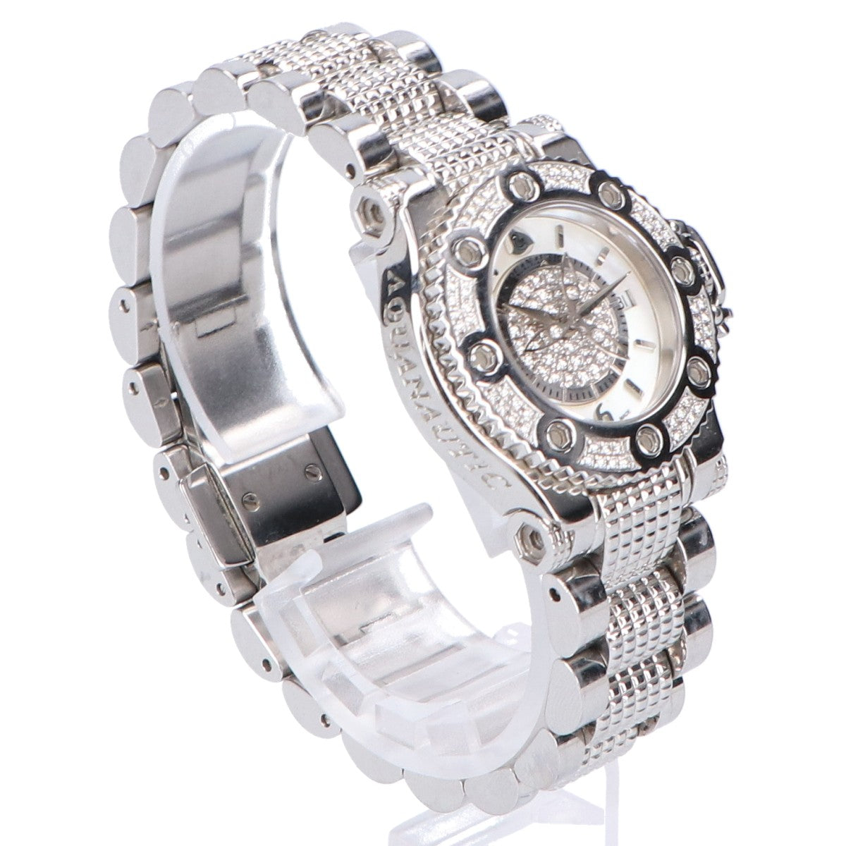 Aquanautic アクアノウティック ファーストクーダ デイト ダイヤベゼル ダイヤ シェル文字盤 クォーツ 腕時計