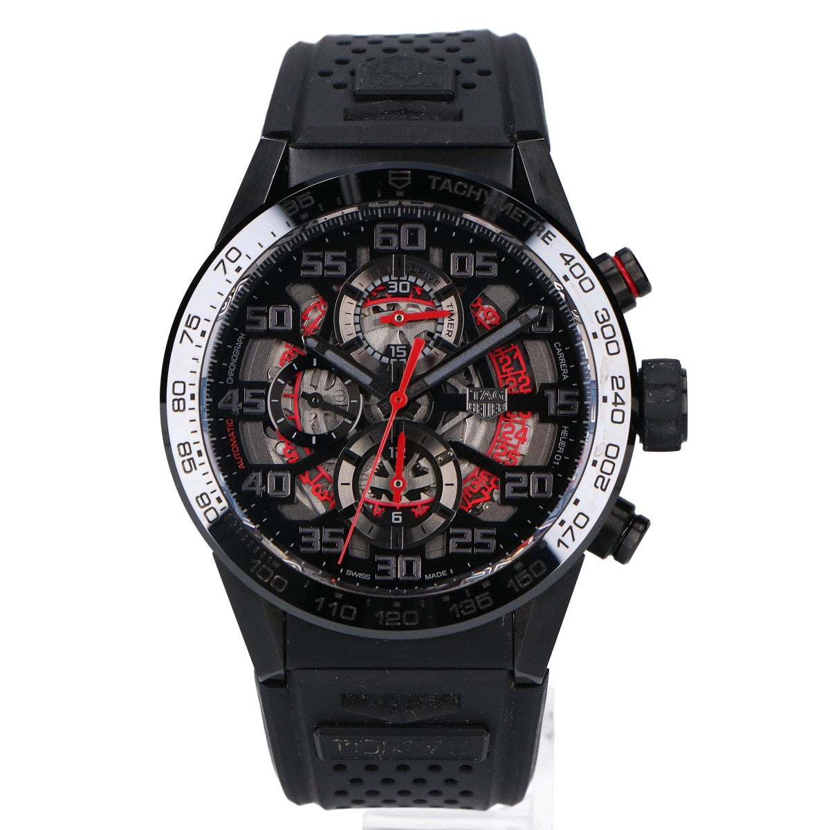 TAG HEUER タグホイヤー CAR201D.FT6087 カレラ TOKYOエディション 限定100本 ラバーベルト クロノグラフ 自動巻き 腕時計
