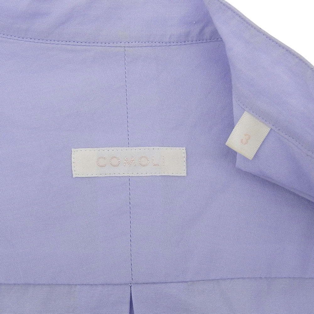COMOLI コモリ コットン バンドカラー シャツ トップス メンズ パープル 3 23SS トップス 36