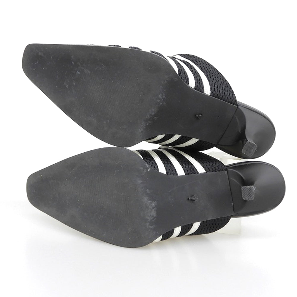 YELLO イエロ 美品 ライン入り スニーカーミュール レディース ブラック×ホワイト S シューズ S