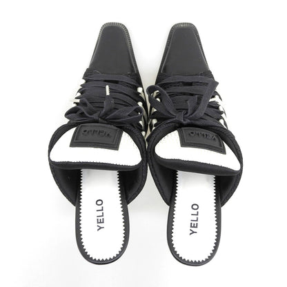 YELLO イエロ 美品 ライン入り スニーカーミュール レディース ブラック×ホワイト S シューズ S