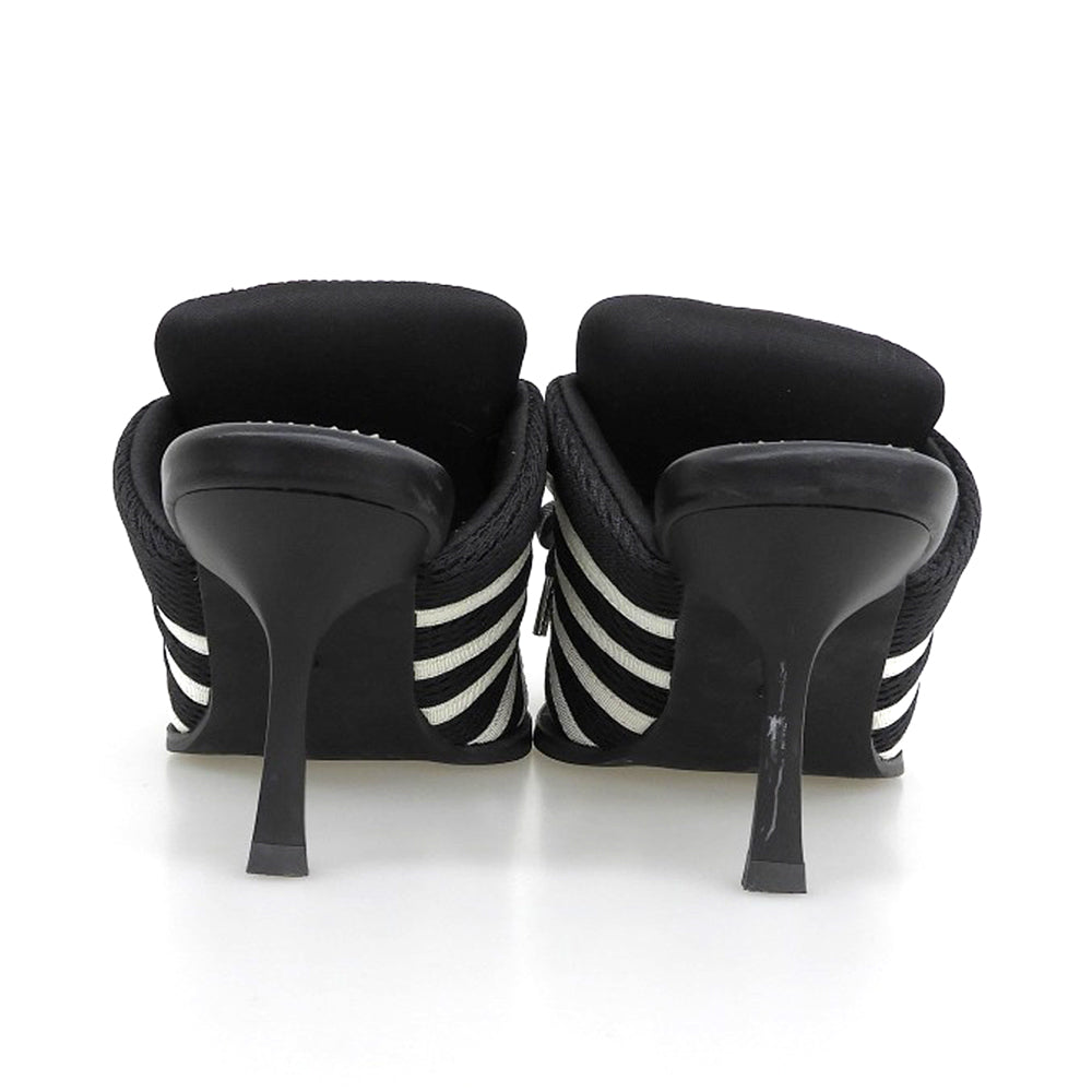 YELLO イエロ 美品 ライン入り スニーカーミュール レディース ブラック×ホワイト S シューズ S